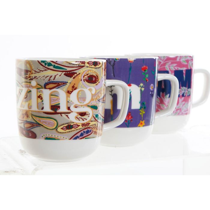 DKD Home Decor Mug de Porcelana Daydream Multicolor 380ml, Apto para Microondas y Lavavajillas, Surtido, Set de 12 Unidades 1 DKD Home Decor Mug de Porcelana Daydream Multicolor 380ml, Apto para Microondas y Lavavajillas, Surtido, Set de 12 Unidades 1