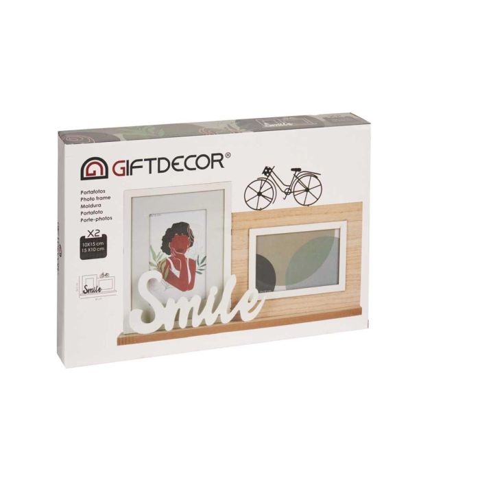 Portafotos Doble Smile Giftdecor 40X27CM (6 Unidades) 2 Portafotos Doble Smile Giftdecor 40X27CM (6 Unidades) 2
