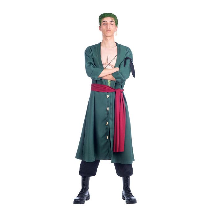My Other Me Disfraz Roronoa Zoro con Crema para el Pelo, Pendientes, Chaqueta, Pañuelo, Fajín y Pantalón Talla L 3