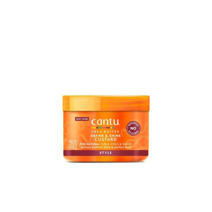 Cantu Shea Butter for Natural Hair Define & Shine Custard Gel Definidor de Rizos con Manteca de Karité, Brillo y Control de Volumen 340g
