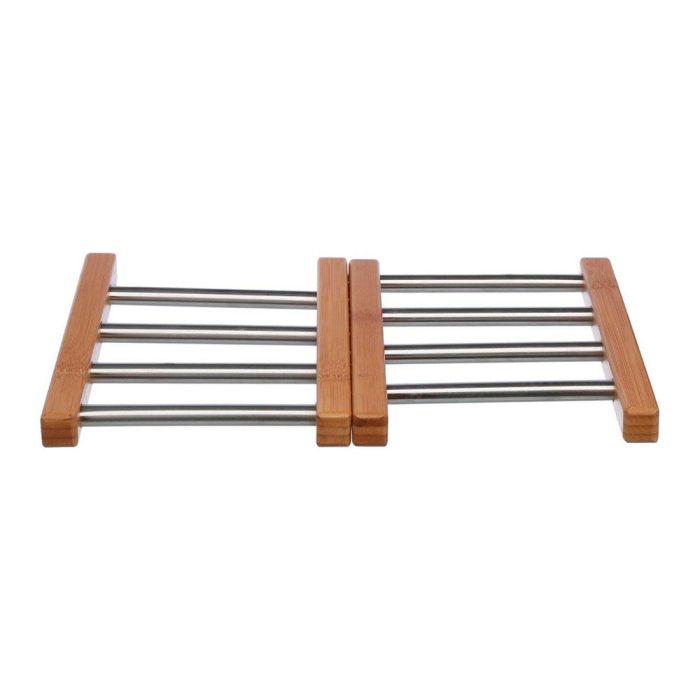 5Five Salvamantel extensible de bambú e inoxidable 35.2x22.2x2cm 0 5Five Salvamantel extensible de bambú e inoxidable 35.2x22.2x2cm 0
