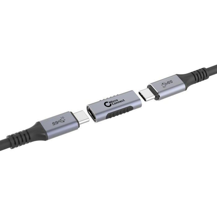 MicroConnect Premium USB-C Adapter, 10Gbps, 4K60Hz, 100W,female-female 1 MicroConnect Premium USB-C Adapter, 10Gbps, 4K60Hz, 100W,female-female 1