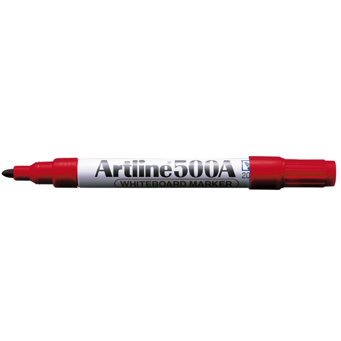 Artline EK-500 Rotulador para Pizarra Blanca Punta Redonda 2 mm Recargable Tinta Antisedo Color Rojo 1