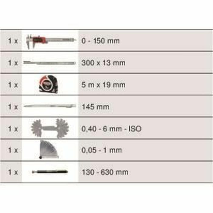 Ks Tools 713.8007 Módulo de herramientas de medición para carros y bancos de trabajo - 7 piezas 1 Ks Tools 713.8007 Módulo de herramientas de medición para carros y bancos de trabajo - 7 piezas 1