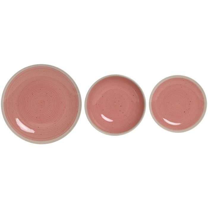 Vajilla Basicos DKD Home Decor Rosa Blanco 27 x 3 x 27 cm Set de 18 1 Vajilla Basicos DKD Home Decor Rosa Blanco 27 x 3 x 27 cm Set de 18 1