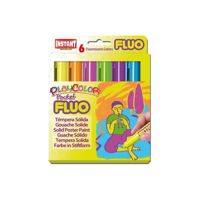 Tempera Solida Playcolor Fluo Pocket 5Gr. Estuche De 6 Colores