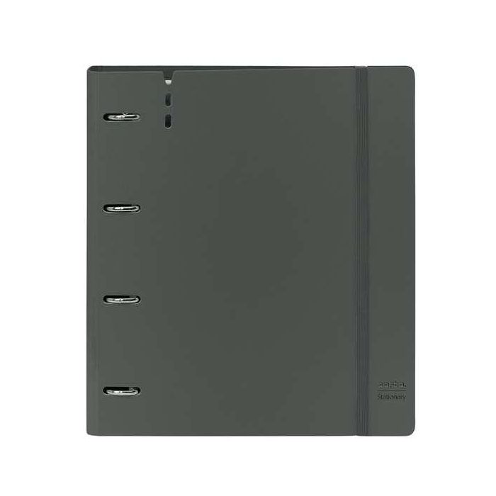 Carpeta Con Recambio Safta Din A4 Cuadro 5 mm Polipropileno Foam 4 Anillas 35 mm Gris Oscuro 7