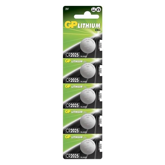 Pila Gp Alcalina Boton Litio Cr2025 Blister De 5 Unidades
