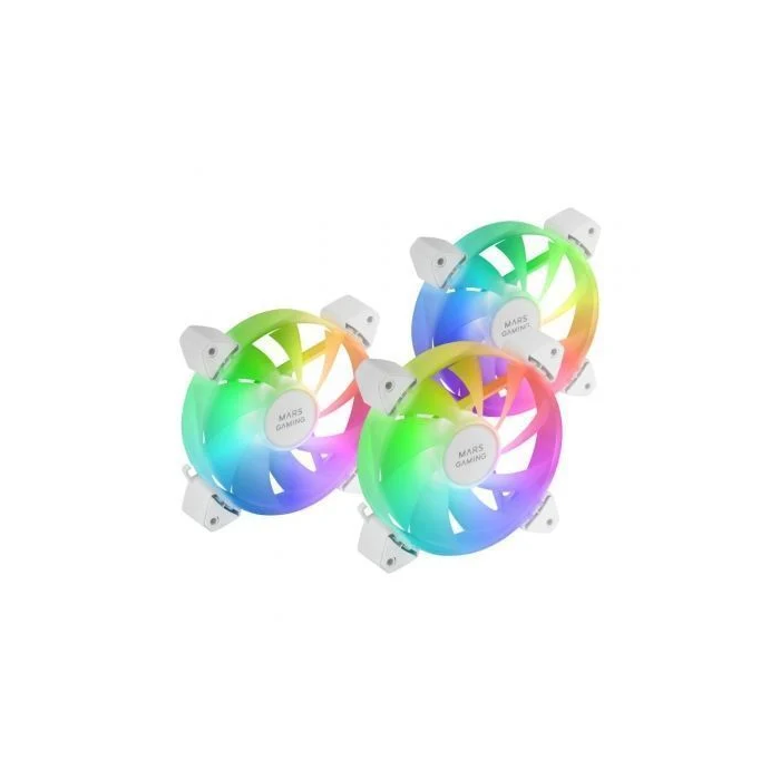 Mars Gaming Pack 3 Ventiladores MF-3A 12cm ARGB Blanco Mars Gaming Pack 3 Ventiladores MF-3A 12cm ARGB Blanco