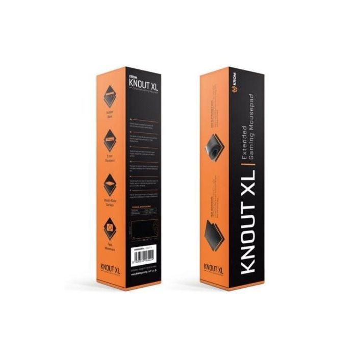 Krom NXKROMKNTXL Alfombrilla Gaming Knout XL para Ratón Óptico/Láser, 900x350x3mm, Base Goma Antideslizante y Bordes Cosidos, Negro 2 Krom NXKROMKNTXL Alfombrilla Gaming Knout XL para Ratón Óptico/Láser, 900x350x3mm, Base Goma Antideslizante y Bordes Cosidos, Negro 2