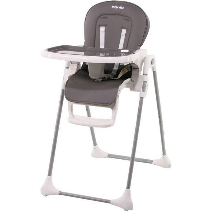 Trona NANIA BIANCA - 6 meses a 36 meses - Respaldo reclinable - Altura regulable - Plegado compacto - Gris Trona NANIA BIANCA - 6 meses a 36 meses - Respaldo reclinable - Altura regulable - Plegado compacto - Gris