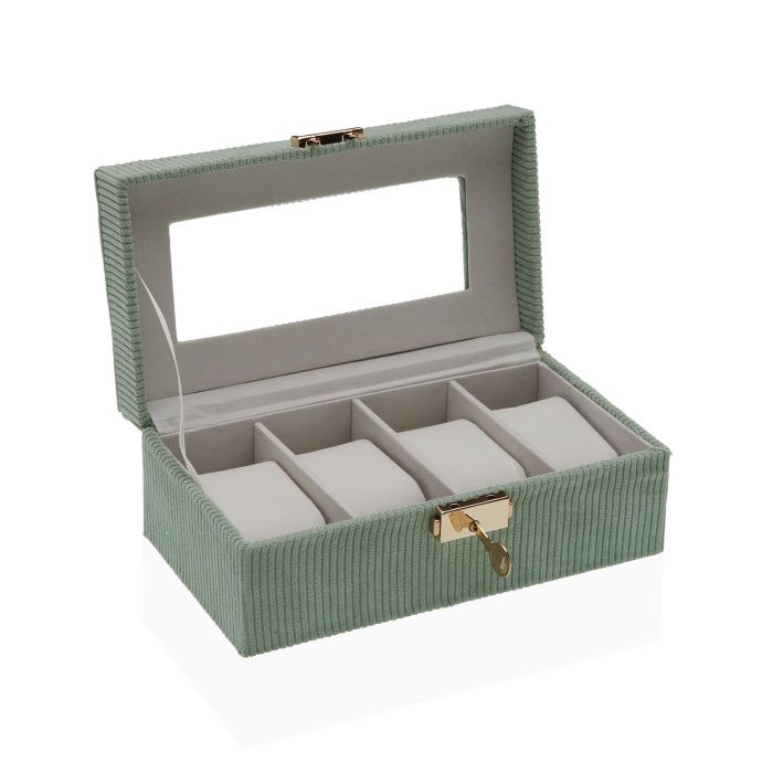 Caja Verde Para 4 Relojes Versa 11X8CM (2 Unidades) Caja Verde Para 4 Relojes Versa 11X8CM (2 Unidades)