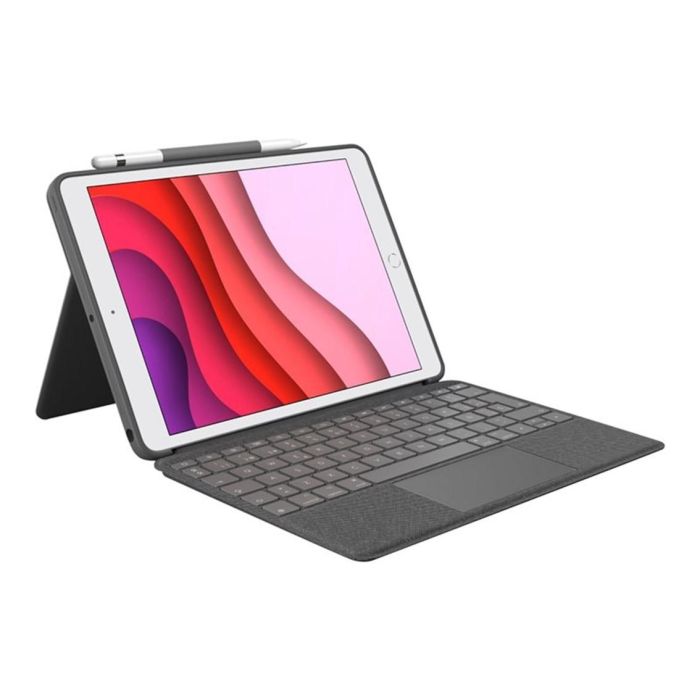 Funda para iPad + Teclado Logitech Combo Touch Gris Qwerty Español 2 Funda para iPad + Teclado Logitech Combo Touch Gris Qwerty Español 2