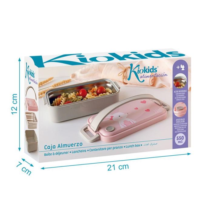 Caja Almuerzo 550 mL Acero Inoxidable-Pp Rosa 5