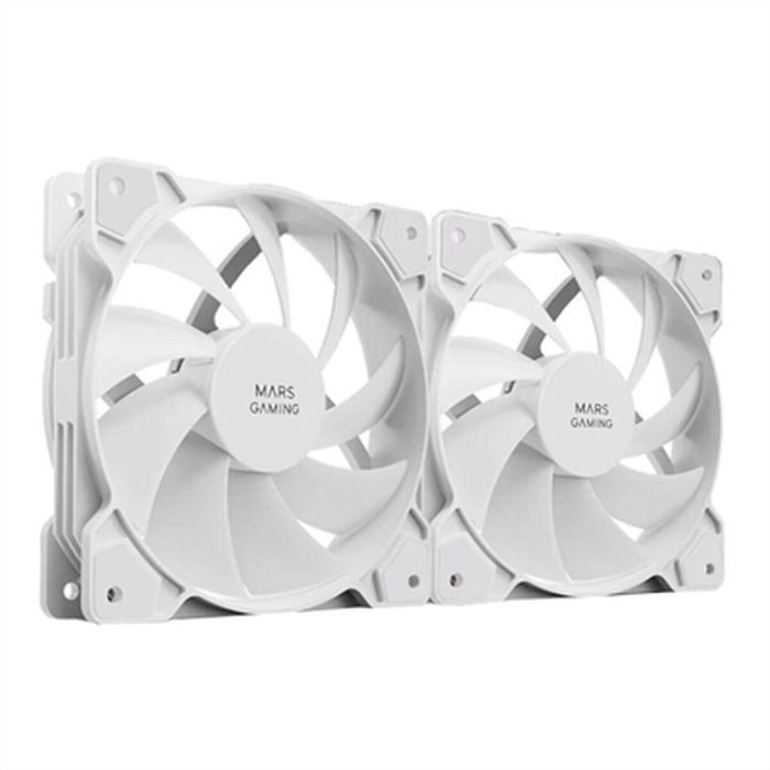 Ventilador de Caja Mars Gaming MFPROX2W Blanco 2 Unidades Ø 12 cm