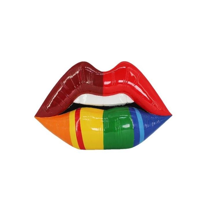DKD Home Decor Decoración Pared Resina Multicolor Labios 49.5 x 6.5 x 31.5 cm
