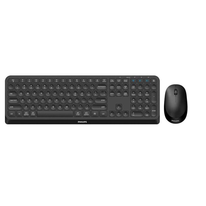 Teclado y Ratón Philips SPT6407B/16 Negro Qwerty US 1 Teclado y Ratón Philips SPT6407B/16 Negro Qwerty US 1