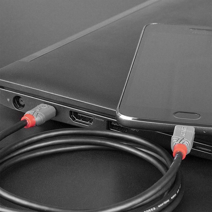Lindy 1m USB 2.0 Type C to Micro-B Cable, Anthra Line 2 Lindy 1m USB 2.0 Type C to Micro-B Cable, Anthra Line 2