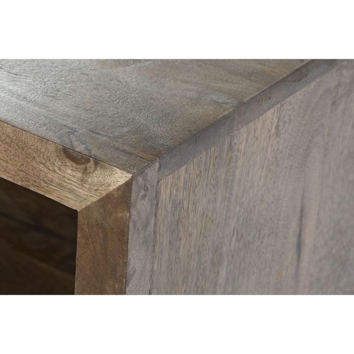 DKD Home Decor Aparador Oriental Japon India Madera de Mango y Cristal Marrón Negro con Listones 40x90x90 cm 6