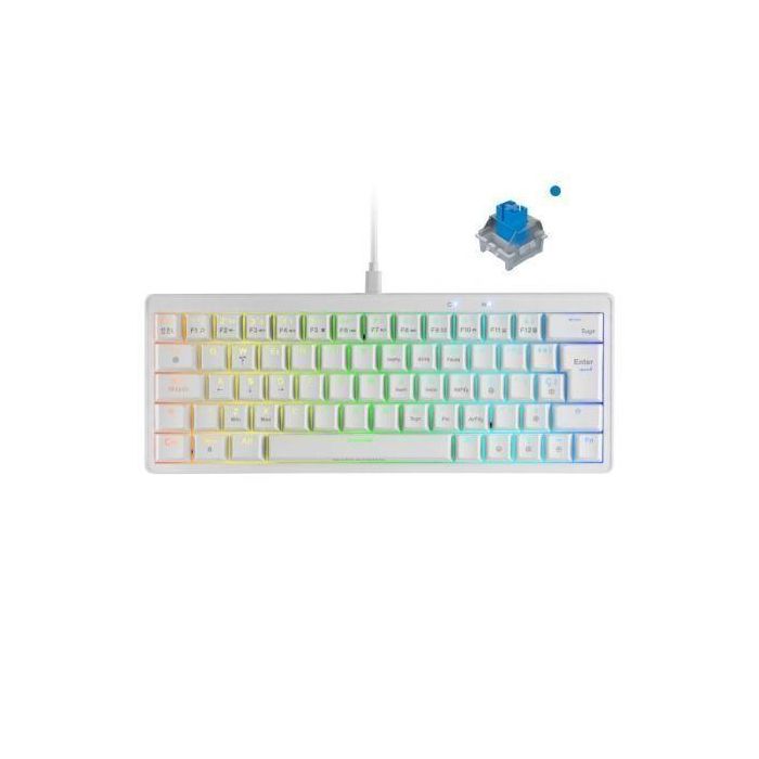 Mars Gaming Teclado Mecánico Gaming MKMINIPRO/ Switch Azul/ Blanco 60% RGB Blanco