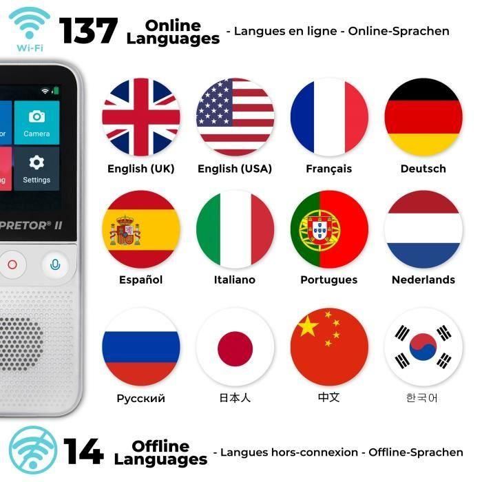 Traductor de voz instantáneo LEXIBOOK Interpretor 2 basado en inteligencia artificial - 137 idiomas con cámara 2