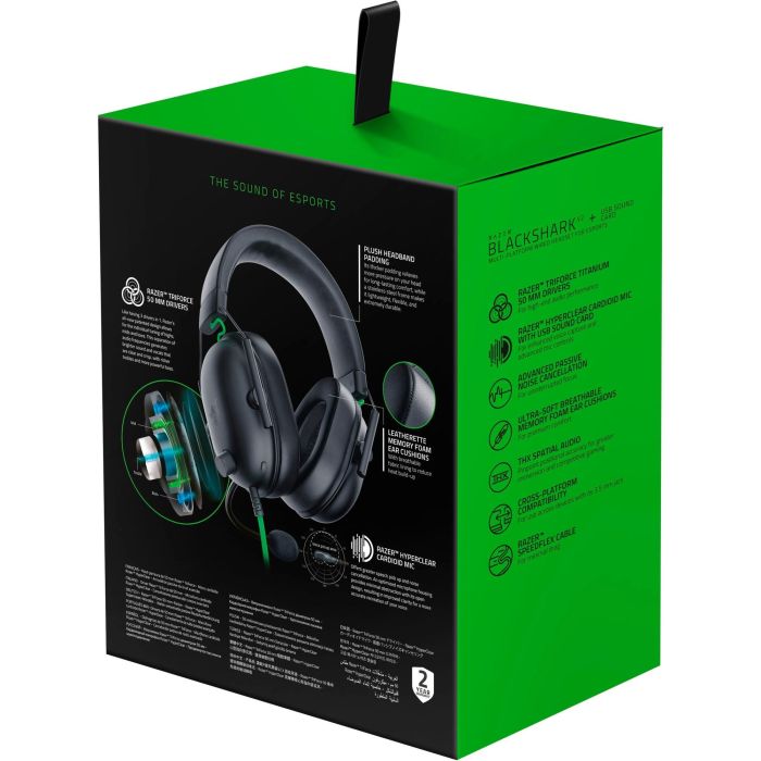 Razer BlackShark V2 X Auriculares Gaming Inalámbrico Sonido Virtual 7.1 Micrófono HyperClear Multiplataforma Negro 5 Razer BlackShark V2 X Auriculares Gaming Inalámbrico Sonido Virtual 7.1 Micrófono HyperClear Multiplataforma Negro 5