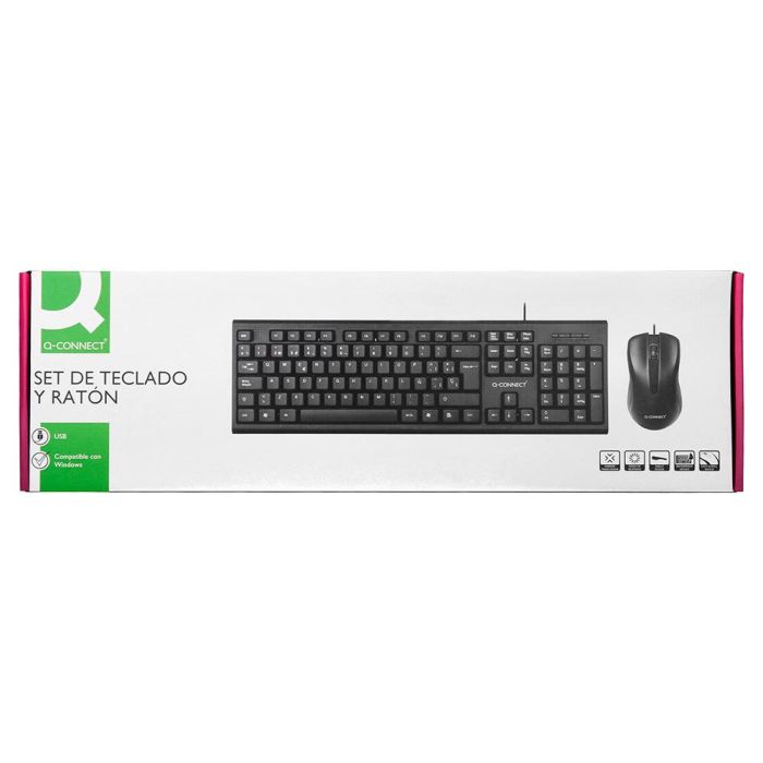 Set Teclado Y Raton Q-Connect Con Cable Color Negro 6