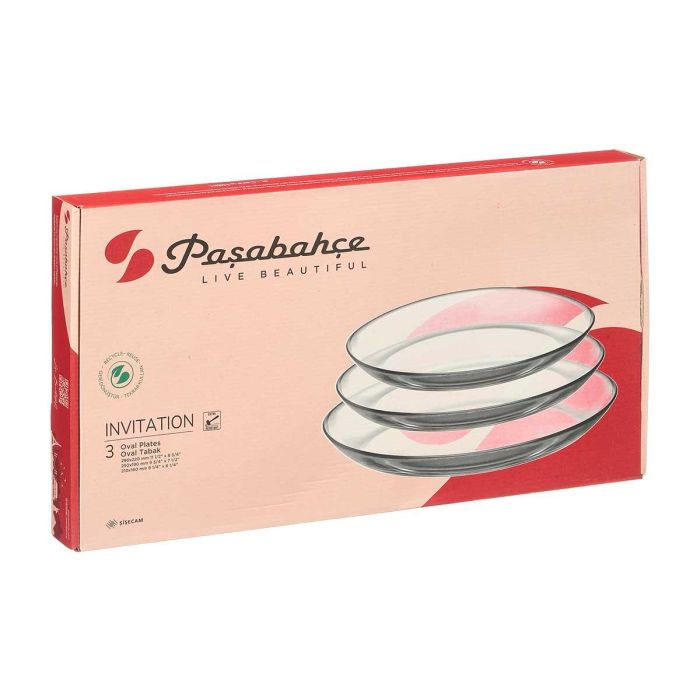 Set 3 Platos Oval Invitation 21Cm + 25Cm + 29Cm Pasabahce (4 Unidades) 2 Set 3 Platos Oval Invitation 21Cm + 25Cm + 29Cm Pasabahce (4 Unidades) 2
