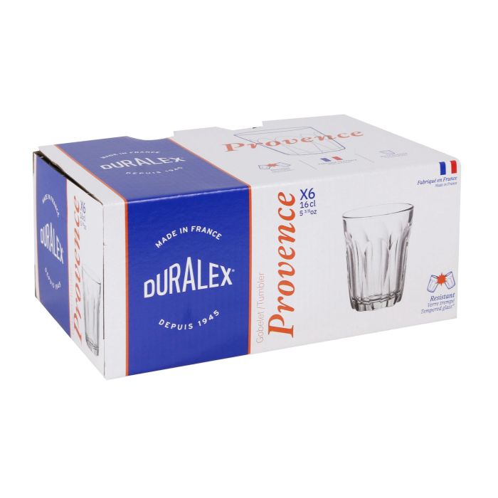 Duralex Set 6 Vasos Transparentes 16cl Provence - Conjunto de Vasos (12 Cajas) 7