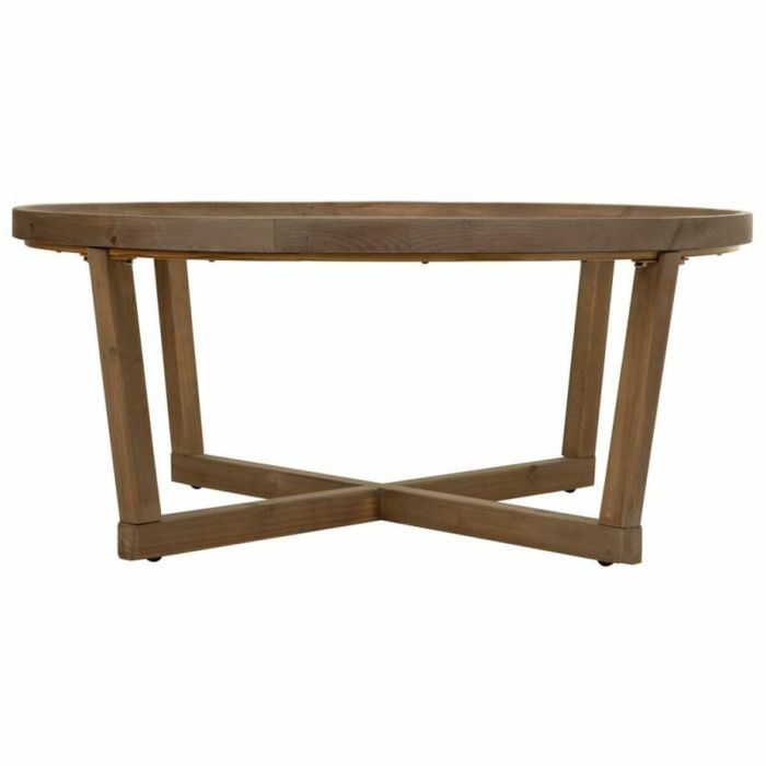 Mesa de Centro Alexandra House Living Marrón Hierro Madera de abeto Vidrio templado 100 x 43 x 100 cm 6