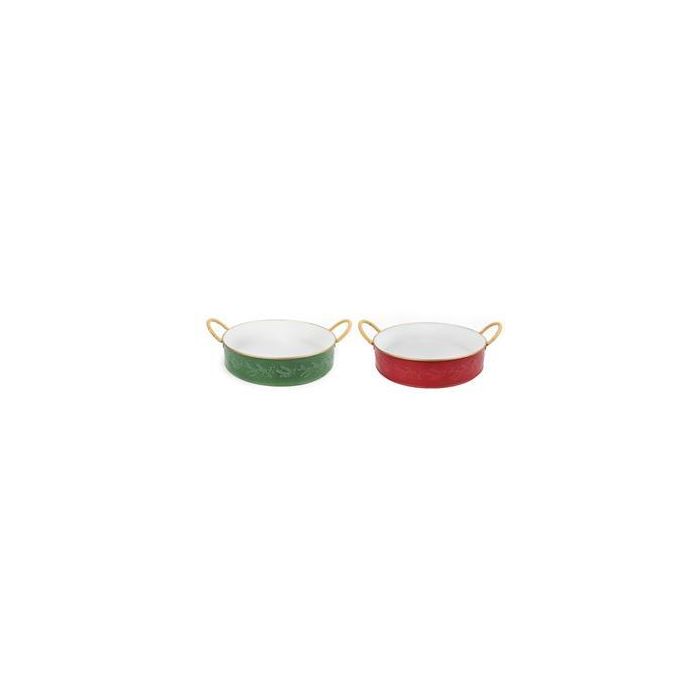 DKD Home Decor Bandeja Navidad Tradicional de Metal Verde Rojo (Largo 29cm, Ancho 36cm, Alto 6.5cm) - Surtido Aleatorio - 4 Unidades