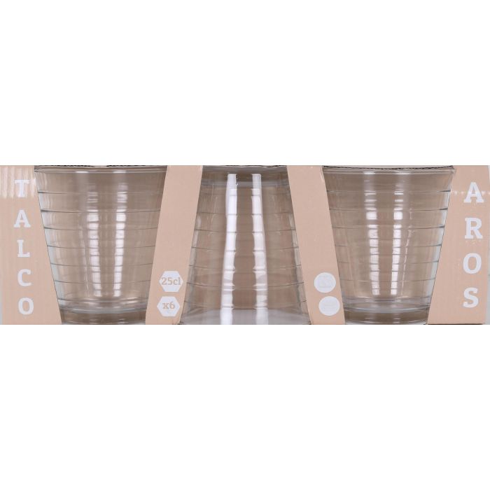Set de 6 Vasos Talco Aros 250 cc - La Mediterranea (6 Cajas) 1