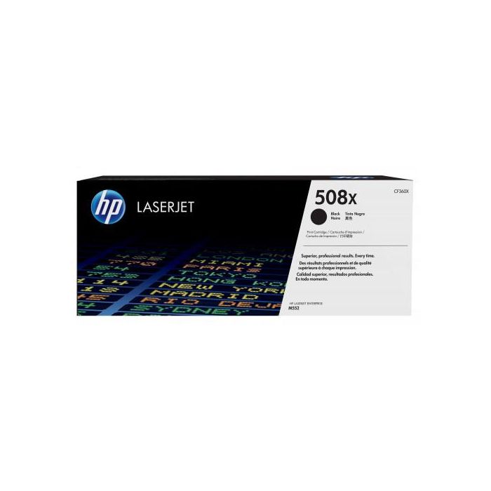 HP CF360X Cartucho de Tóner Original LaserJet 508X Negro Alta Capacidad para M552, M553, M577 - 12.500 páginas