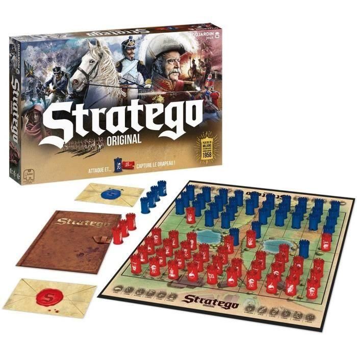 Dujardin Stratego Original 3.0 Jumbo - Juego de Mesa de Estrategia para +8 Años, Captura la Bandera con 40 Personajes y 3 Modos 1