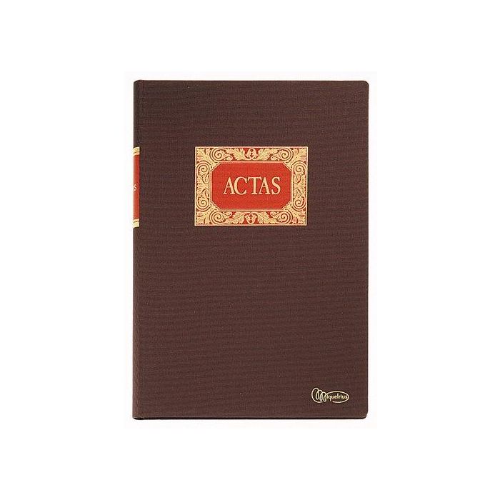 Miquelrius Libro de Actas Foliado, Folio Natural, 50 Hojas, Papel Registro 102 g/m², Lomo Engomado, 220 x 315 mm