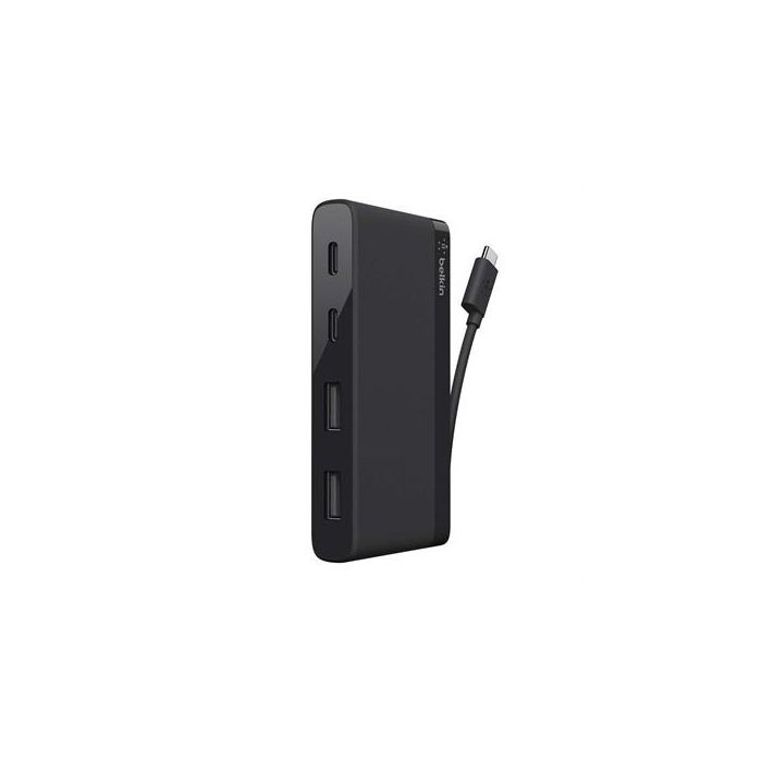 Hub Usb Belkin 4 Puertos Usb 3.0 (2 Usb-C Y 2 Usb-A) Negro