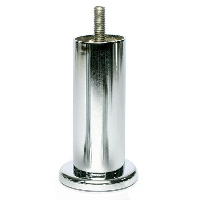 Q&Q Pata Metálica Paola M8, 100mm, Acabado Cromo Brillante, para Sofás y Muebles de Hogar y Oficina, Diseño Duradero de Metal