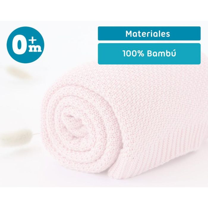 KioKids Mantita de Bambú Rosa para Bebé 80x110cm | Suave, Termorreguladora, Antihumedad, Protector UV, Antibacteriana, Certificado Oeko-Tex, +0 Meses 5