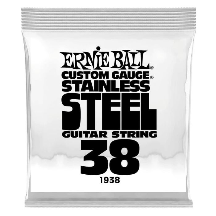 ERNIEBALL 038 Cuerda Eléctrica S.Steel Entorchada, Acero Inoxidable, Sonido Brillante y Mayor Duración