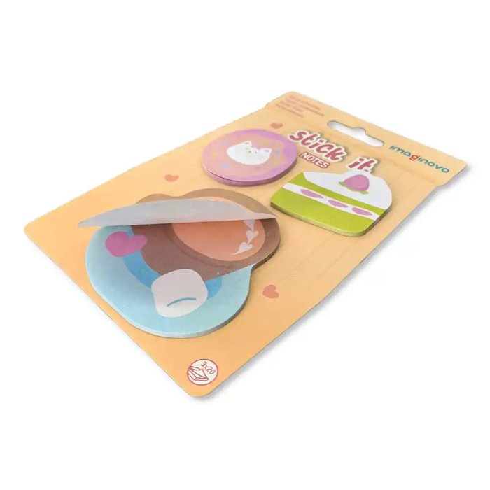 Imaginovo Bloc Notas Adhesivas Foodies Café 20 Hojas Tamaños Surtidos 3