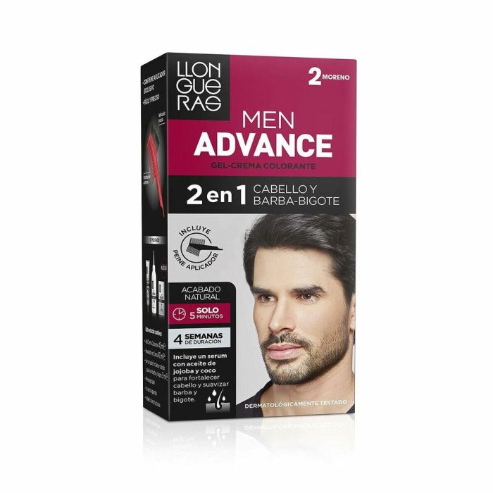 Llongueras MEN ADVANCE #2-moreno Tinte Capilar Gel Crema Hombre Sin Amoniaco 5 Minutos Vitamina B5 Ginseng para Todo Tipo de Cabello 0 Llongueras MEN ADVANCE #2-moreno Tinte Capilar Gel Crema Hombre Sin Amoniaco 5 Minutos Vitamina B5 Ginseng para Todo Tipo de Cabello 0