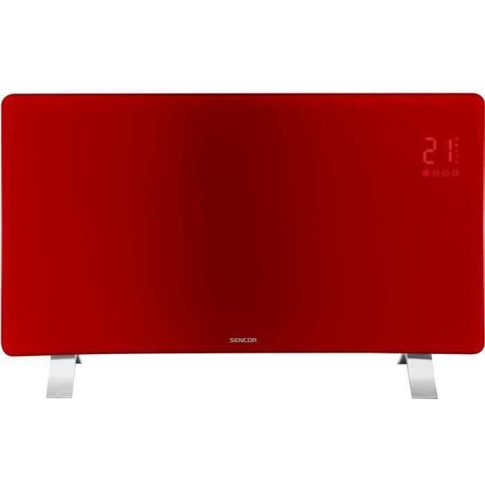 Radiador de cristal Wi-Fi inteligente - SENCOR - SCF 4742RD - 2400 W - 2 niveles - Termostato - Rojo 2