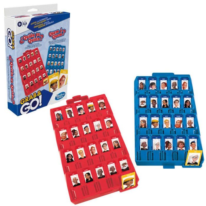 Hasbro Games F8257 ¿Quién Es Quién? Juego de Viaje Grab and Go para +6 años 2