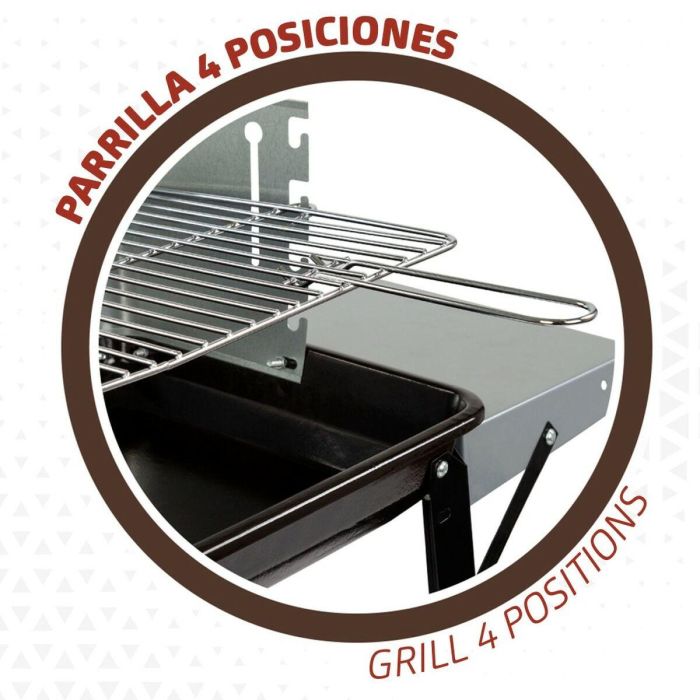 Barbacoa de Carbón con Ruedas Aktive Metal esmaltado 90 x 85 x 32 cm Negro 4 Barbacoa de Carbón con Ruedas Aktive Metal esmaltado 90 x 85 x 32 cm Negro 4
