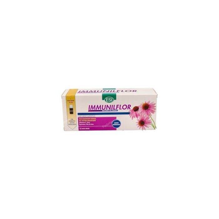 TREPATDIET-ESI Immunilflor Mini Drink 12 Viales con Equinácea, Vitamina C y Zinc para el Sistema Inmune