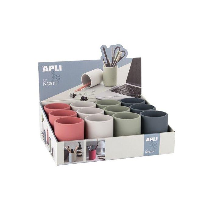 Porta Lapices Apli Up North Silicona Surtido Expositor De 12 (3 X 4 Colores)