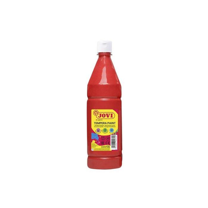 Jovi Témpera Líquida Paint Bermellón 1000 mL - Base Agua, Alto Poder Cubriente, Secado Rápido, Colores Intensos