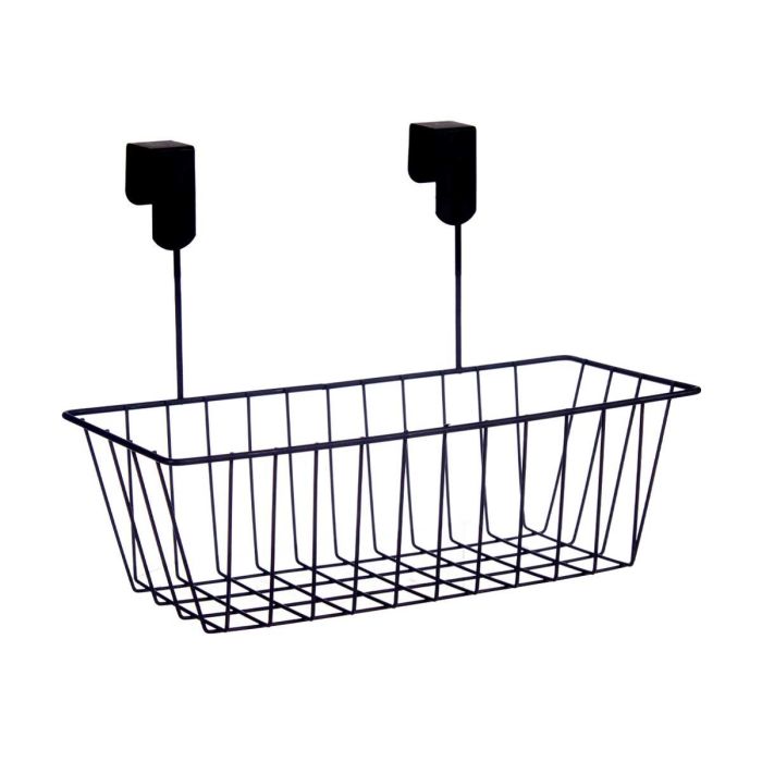 Soporte Negro Metal Percha Cesta Kinvara 28X20CM (8 Unidades) 1 Soporte Negro Metal Percha Cesta Kinvara 28X20CM (8 Unidades) 1