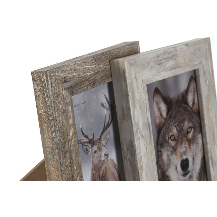 Marco Foto 10X15 Scandi DKD Home Decor Blanco Natural 2 x 20 x 14.5 cm (2 Unidades) 1