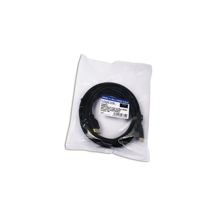 Logilink HDMI-Kabel Ethernet A -> mini St/St 1.00m sw 1